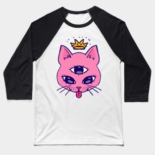 Three eyes cute kitty Baseball T-Shirt